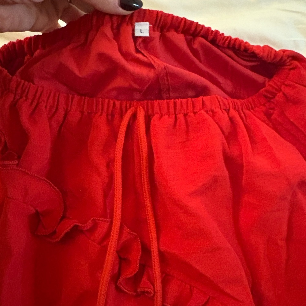 Red Ruffled Maxi Skirt - Picture 4 of 6